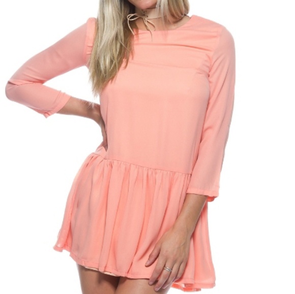 🍑Peach Drop Waist Fit & Flare Tunic Top - Picture 2 of 3